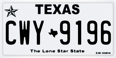 TX license plate CWY9196