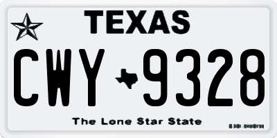 TX license plate CWY9328