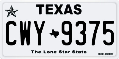 TX license plate CWY9375