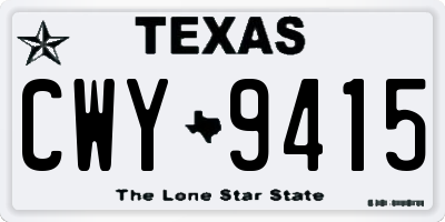 TX license plate CWY9415
