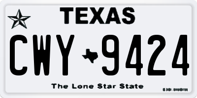 TX license plate CWY9424