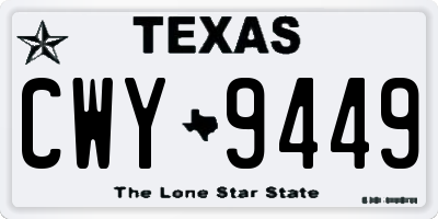 TX license plate CWY9449
