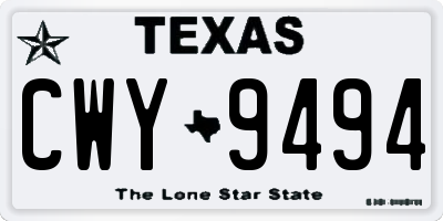 TX license plate CWY9494