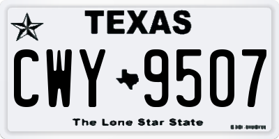 TX license plate CWY9507