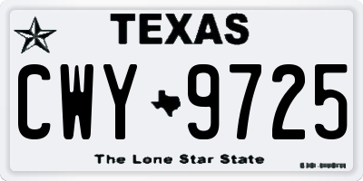 TX license plate CWY9725