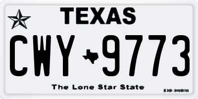TX license plate CWY9773