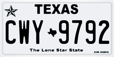 TX license plate CWY9792