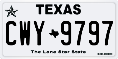 TX license plate CWY9797