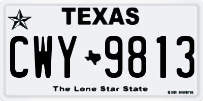 TX license plate CWY9813