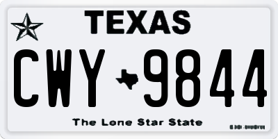 TX license plate CWY9844