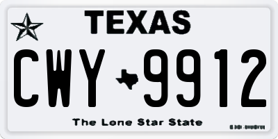 TX license plate CWY9912