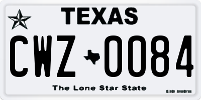 TX license plate CWZ0084