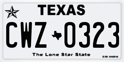 TX license plate CWZ0323