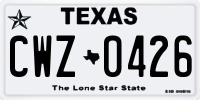 TX license plate CWZ0426