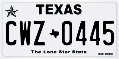 TX license plate CWZ0445