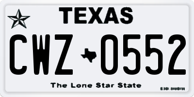 TX license plate CWZ0552