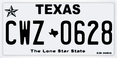 TX license plate CWZ0628