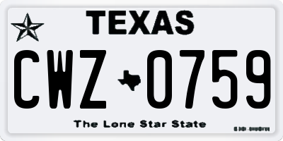 TX license plate CWZ0759