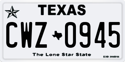 TX license plate CWZ0945