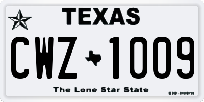 TX license plate CWZ1009