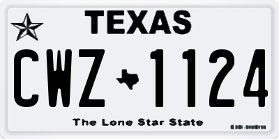 TX license plate CWZ1124