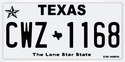 TX license plate CWZ1168