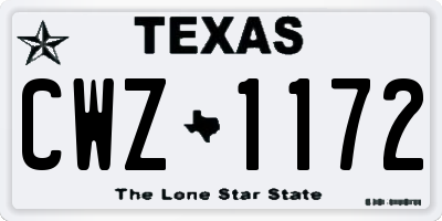 TX license plate CWZ1172