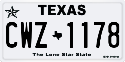 TX license plate CWZ1178