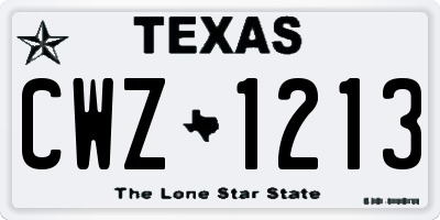 TX license plate CWZ1213