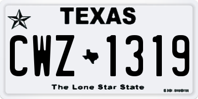 TX license plate CWZ1319