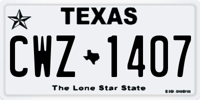 TX license plate CWZ1407