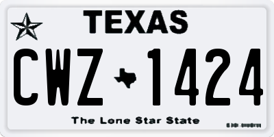 TX license plate CWZ1424