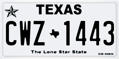 TX license plate CWZ1443