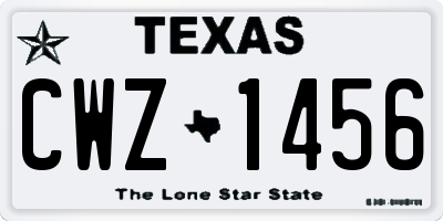 TX license plate CWZ1456