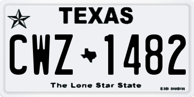 TX license plate CWZ1482