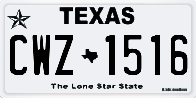 TX license plate CWZ1516