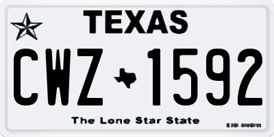 TX license plate CWZ1592
