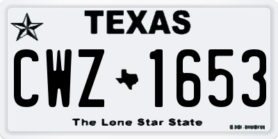 TX license plate CWZ1653