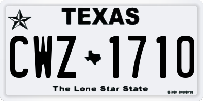 TX license plate CWZ1710