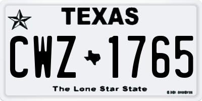 TX license plate CWZ1765