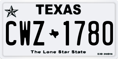 TX license plate CWZ1780