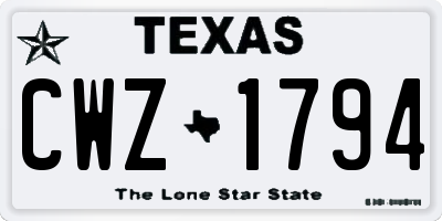 TX license plate CWZ1794