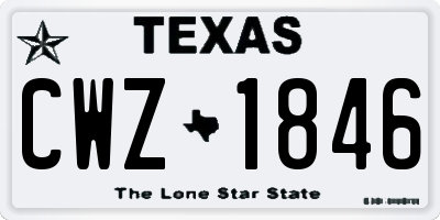 TX license plate CWZ1846