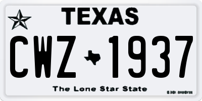 TX license plate CWZ1937