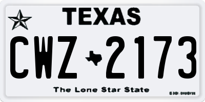 TX license plate CWZ2173
