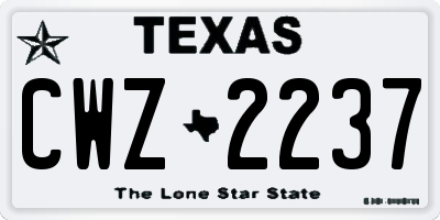 TX license plate CWZ2237