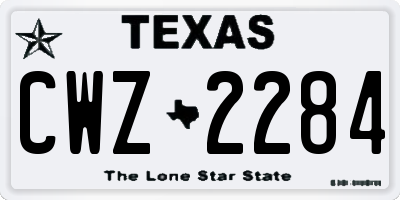 TX license plate CWZ2284
