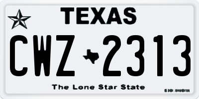 TX license plate CWZ2313