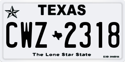 TX license plate CWZ2318