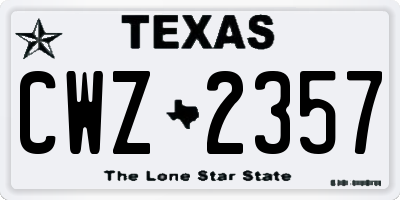 TX license plate CWZ2357